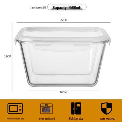 Ruhan 2.5L Heat-Resistant Glass Food Storage Container