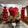 Oversize 63 inch red aluminum foil balloons and 18 inch love balloons Valentine's Day proposal wedding birthday decoration