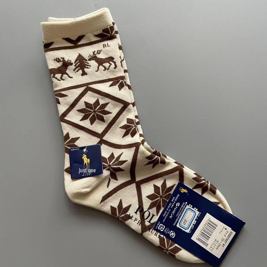 Women's Mid-Calf Cotton Socks with Cartoon Bear Print - Breathable, Sweat-Absorbent Business Casual Socks