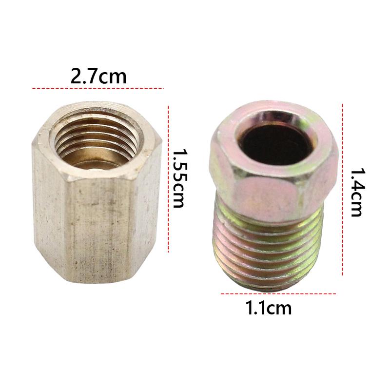 12 Stück 7/16 Zoll-24 Gewinde Bremsverschraubungen Sortiment 4 Verschraubungen 8 Muttern Bremsleitungsverbinder für 1/4 Zoll Stahlbremsleitung