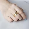 ANENJERY Charming Irregular High Polish Wave Rings Gold Open Rings Jewelry For Women Party Gifts S-R513