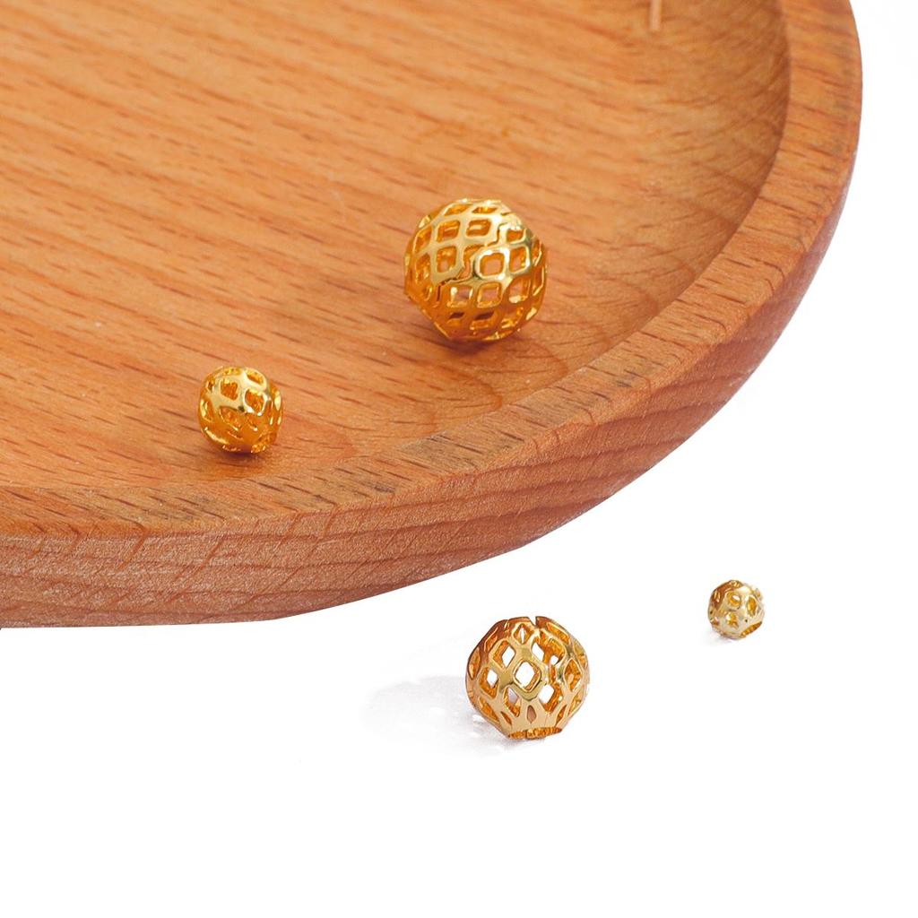 5/10/50 Stück Kupfer Metall Messing Filigrane Perlen Hohlkugelperlen Diy Perlen für die Schmuckherstellung