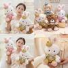 Cute Cartoon Overalls Rabbits And Bear Plush Doll Toys For Kids Playroom Decor And Collecting