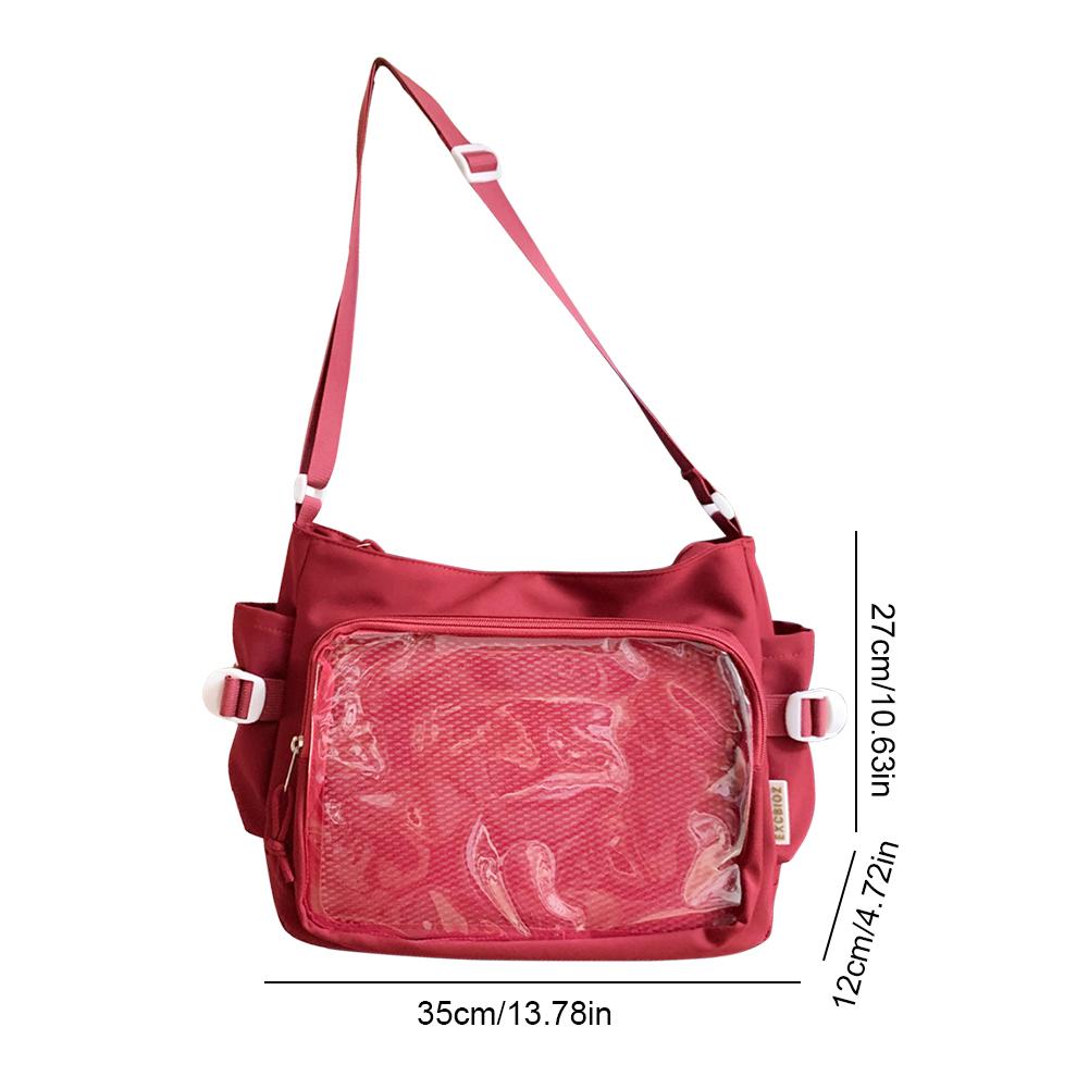 New Y2K Ita Bag Cute Japanese Crossbody Bags for Girls Teenager Women Shoulder Tote Bag Transparent Messenger Bag Trendy Handbag