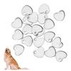 20pcs DIY Heart Shaped Pendant Stainless Steel Pendant with Hole Jewelry Making Accessory(Steel Color 6.5 x 7mm)