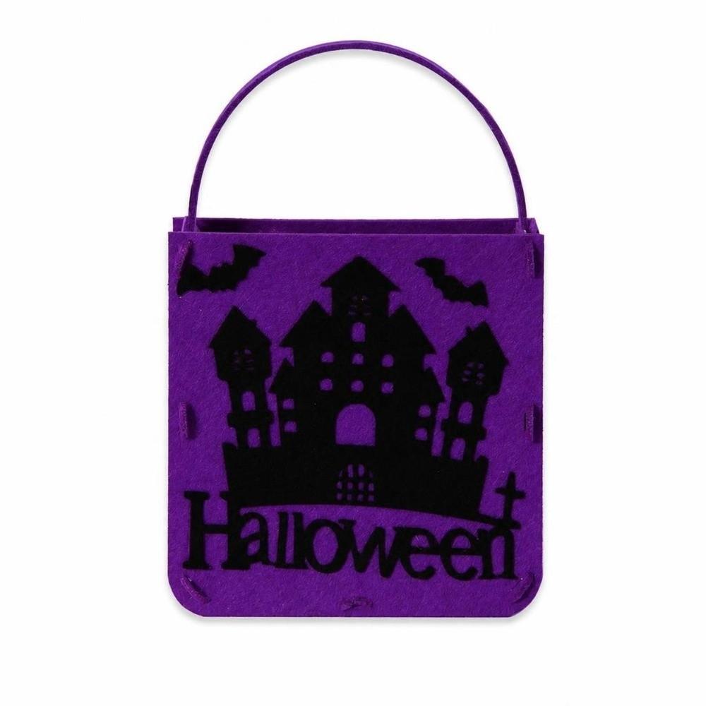 Felt Material Pumpkin Ghost Bag Spooky Design Felt Candy Carrier Gift