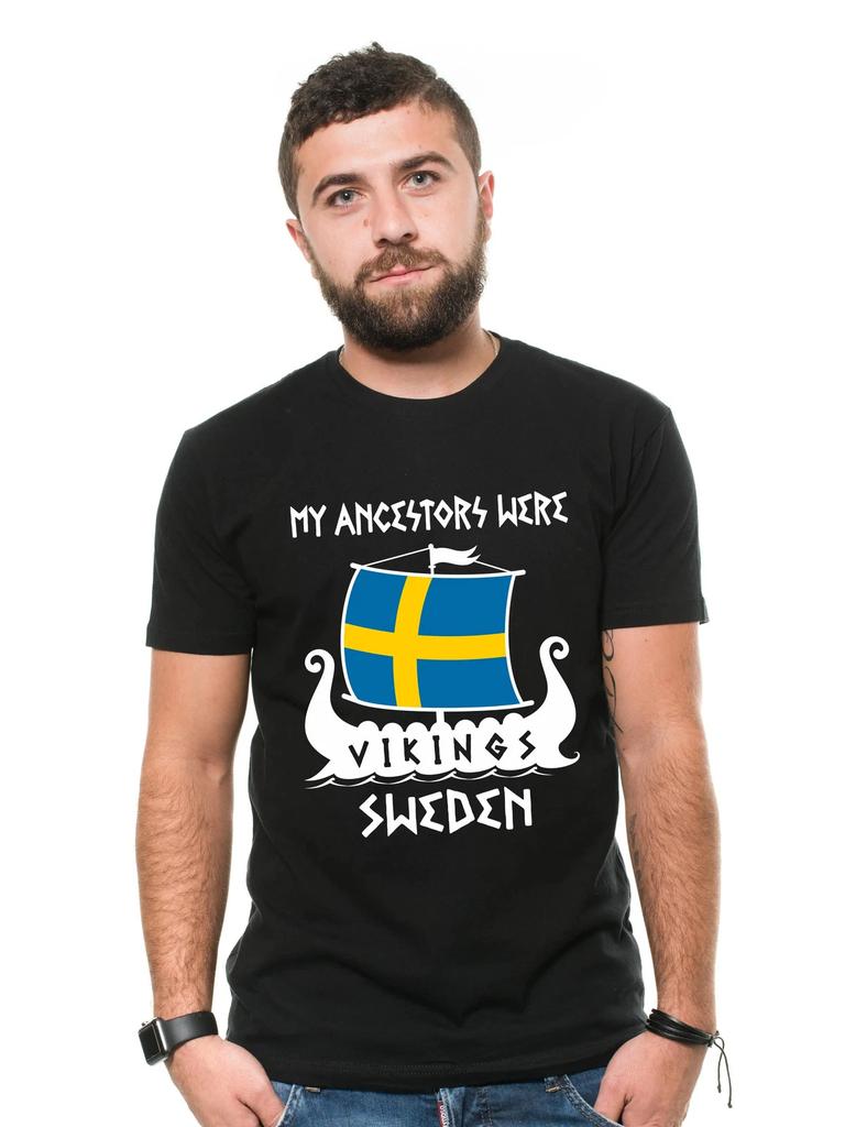 Sweden Patriotic Tee Swedish Flag Shirt My Ancestors Were Vikings T-Shirt