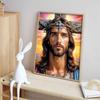Jesus Cross Art Painting Piece Set, DIY Diamond Painting Cross Stitch Craft 5D Art Crafts Decoration Home Mural