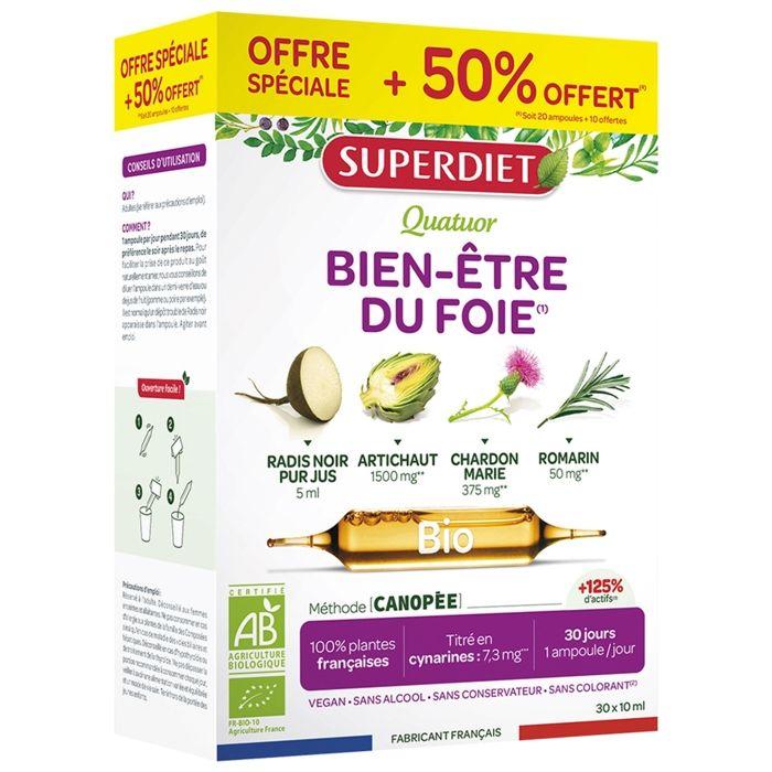 Super diet quatuor bio bien-être du foie 20 amp...