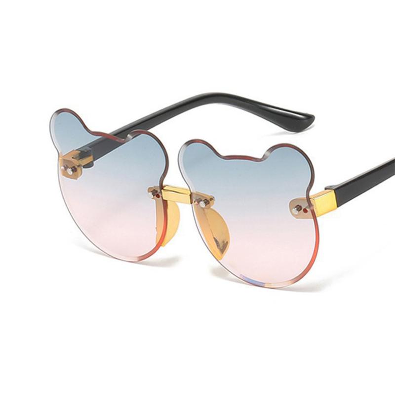 Summer Girl Boys Cute Kids Rimless Sunglasses Animal Cartoon Bear Children Baby Outdoor Sun Eyeglasses Lunette Soleil Enfant