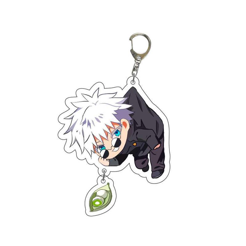 Jujutsu Kaisen Anime Keychain Itadori Yuji Gojo Satoru Cartoon Acrylic Bag Keyring Pendant Cos Accessory