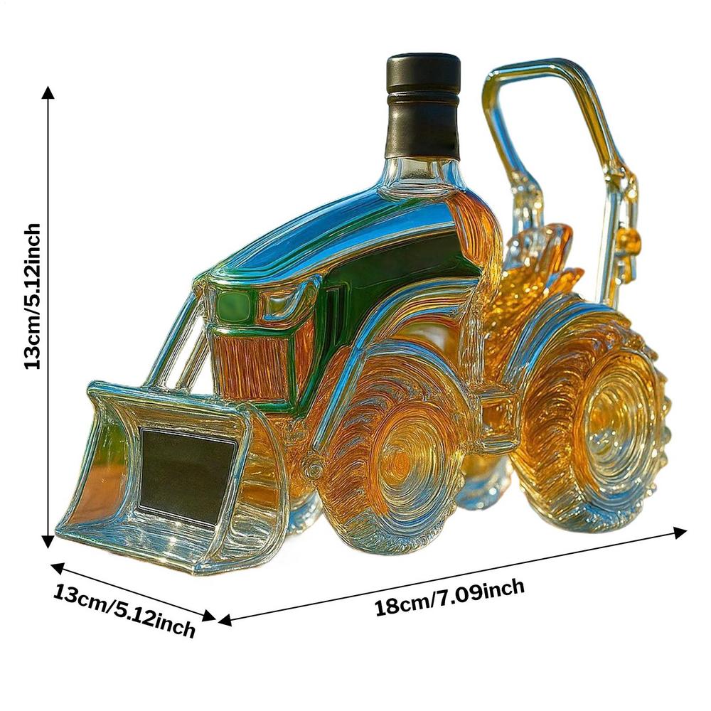 300ML 3D Tractor Decanter Tractor Shaped Whiskey Wine Bottle Glass Storage Ornament Decanter Decoration For Men Bar Cabinet