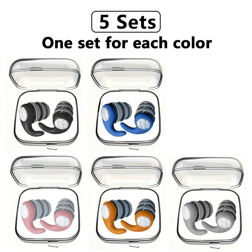 HUAK 1 Pair Soft Silicone Earplugs - Noise Canceling, Comfortable Fit, for Sleep, Swimming, Creating a Silent Environment