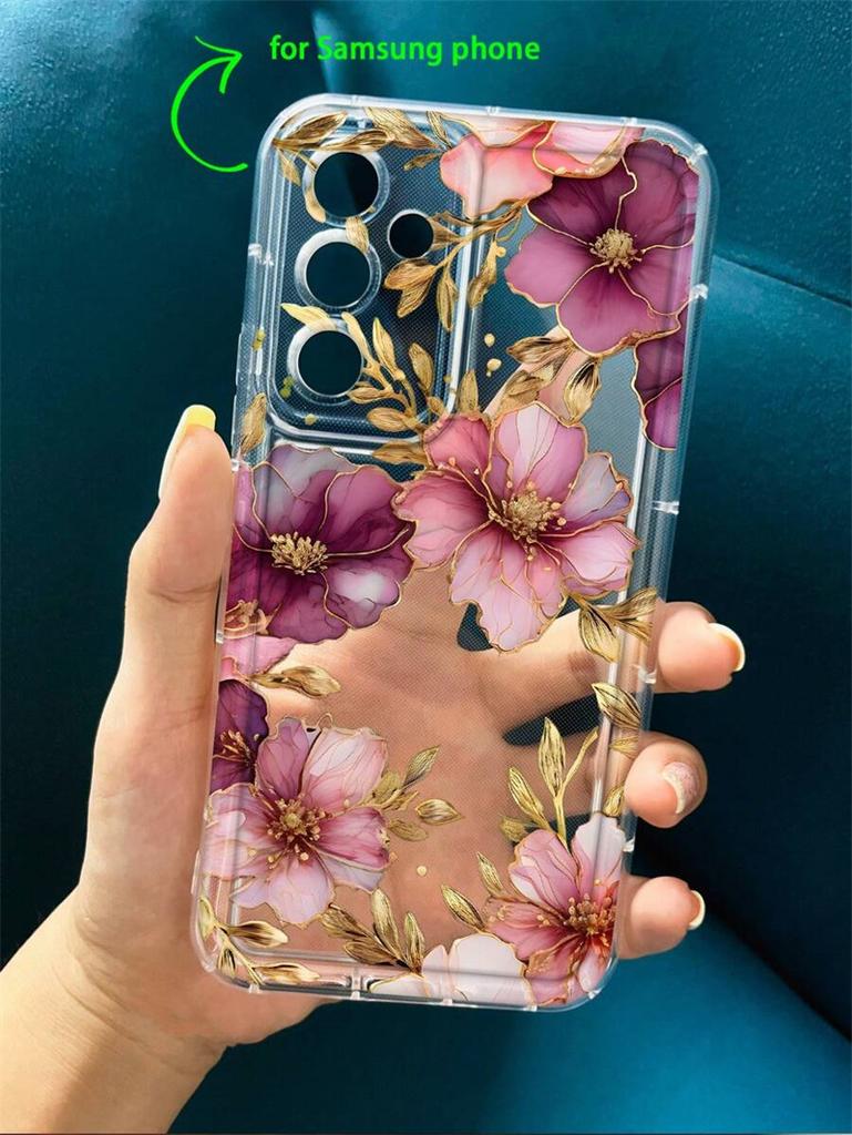 Flower Printing Transparent Case for  Redmi Note 12 11 10 13 Pro Plus 5G 13C 12C 11S 10S 12S 4G Shockproof Soft Tpu Cover