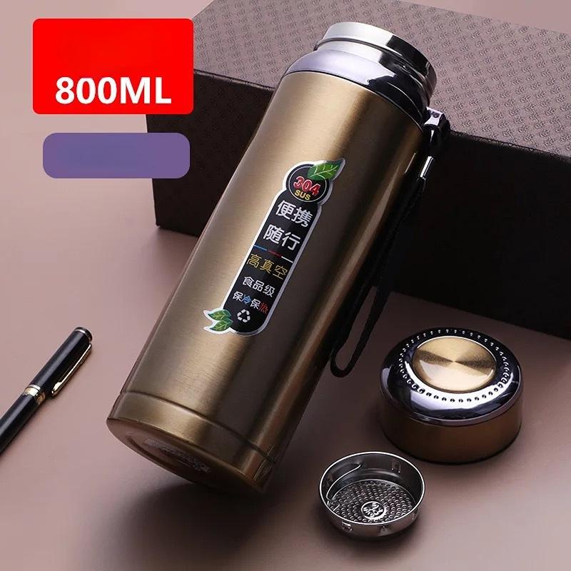Intelligence Large Capacity Thermos Cup 800ml Vacuum Flasks Portable Stainless Steel Thermos Cup Water Bottle Travel Tea Mug Office Thermos Cup