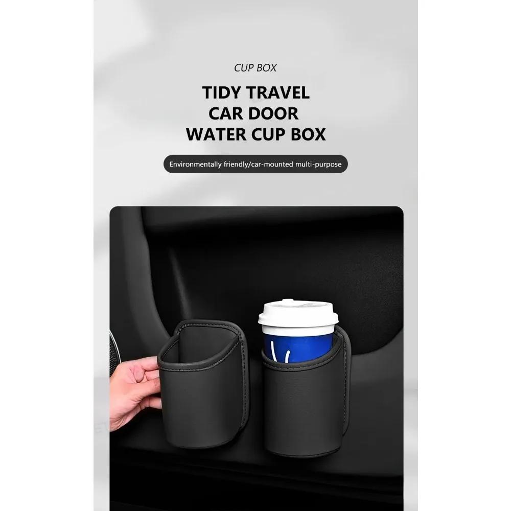 Car Back Seat Cup Holder - Leather Automotive Drink Rack Storage Bin, Practical Auto Interior Accessories for Car Organization