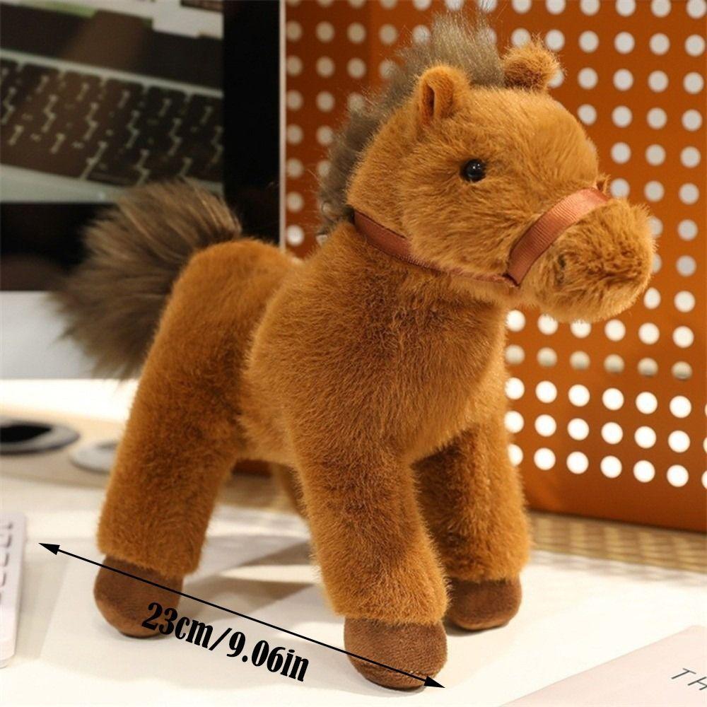 Cute Year of The Horse Mascot Horse Plush Doll 23cm Simulation Horse Plush Toy Soft Horse Stuffed Animal Home Room Decor