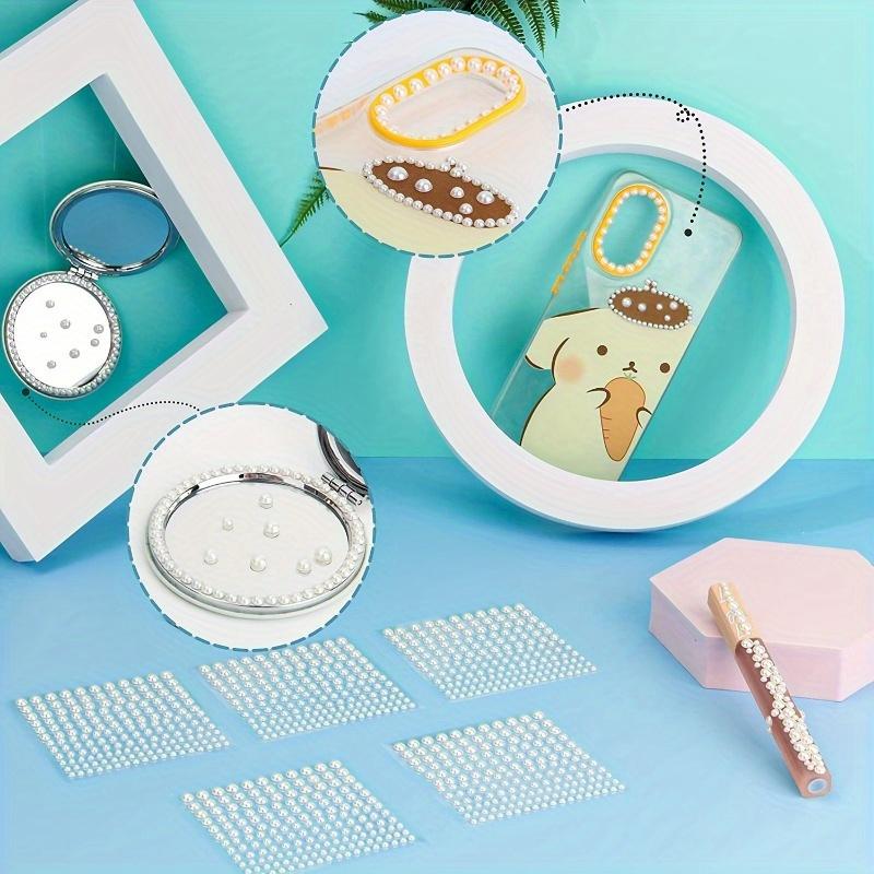 165pcs/sheet Pearl Stickers,Space Themed Glitter Decoration for Makeup, Nails, Hair, Phone, Scrapbooking, Single Use, Round Shape, Alcohol-Free