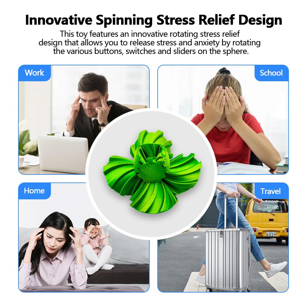3D Printed Gear Ball Rotating Toy 3D Printed Rotating Gear Ball Desktop Innovative Decorative Model Gift for Kids and Adults