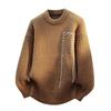 Solid Color for Men in Autumn and Winter Warm Loose Pullover Sweaters for Men with Strappy Round Neck Fashionable Tops