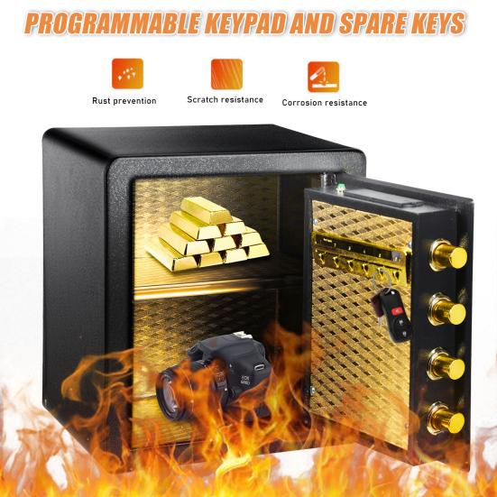 40cm Large Home Safe Anti-theft Fireproof Safe Home Document Safe Box Jewelry Deposit Safe Box Digital Security Home Safe