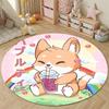 Vintage Round Rainbow Multicolor Carpet, Non-Slip Floor Mat for Family Room