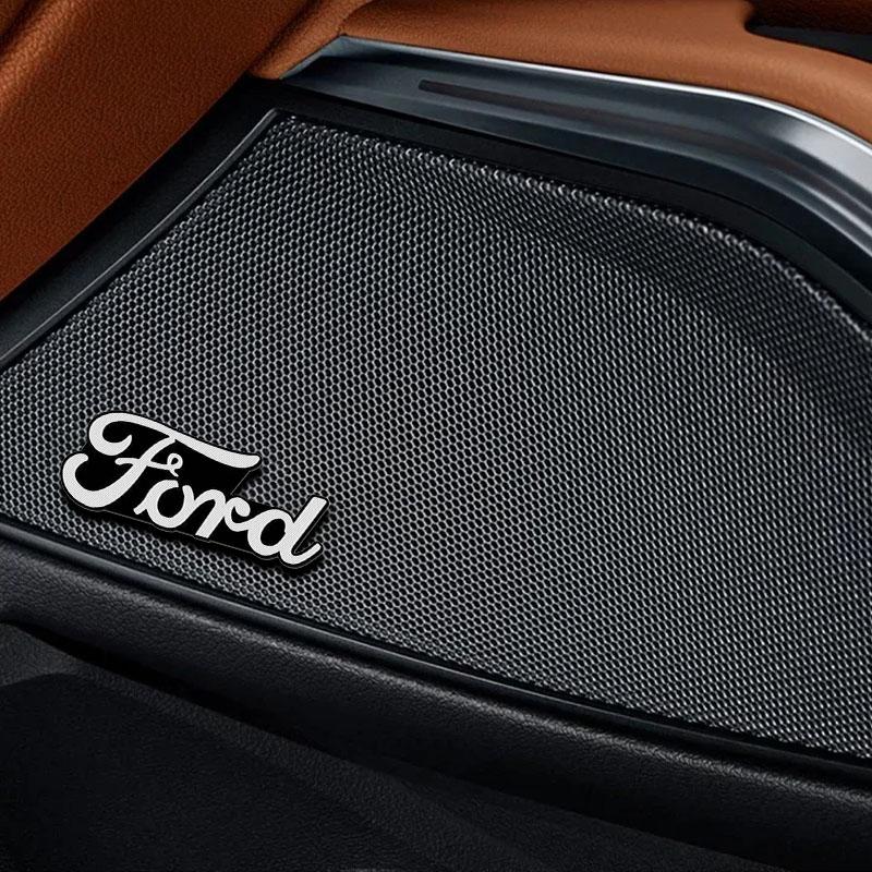 3D Bilstyling Klistermärke Aluminium Emblem Interiör Högtalare Ljud Badge För Ford Focus Mondeo Kuga Fiesta MK7 Escort Explorer Edge 2 4 MK2 MK4