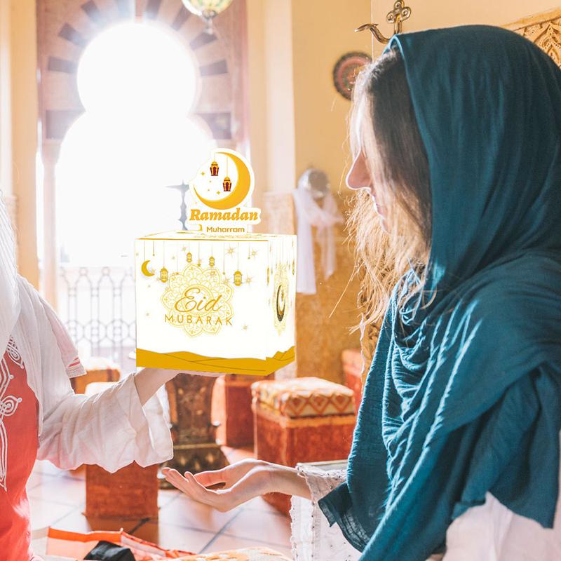 Ramadan Kareem Gift Boxes For Cash Muslim Ramadan Pouches Decorations Kids Favor Eid Al Fitr Packages Party Supplies