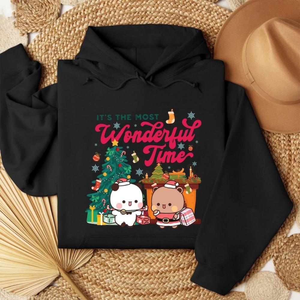 Bubu Dudu Christmas Hoodies Funny Holiday Hoodie Cute Bear Sweatshirt Men Women Casual Fashion Xmas Clothing Hot Sale Apparel