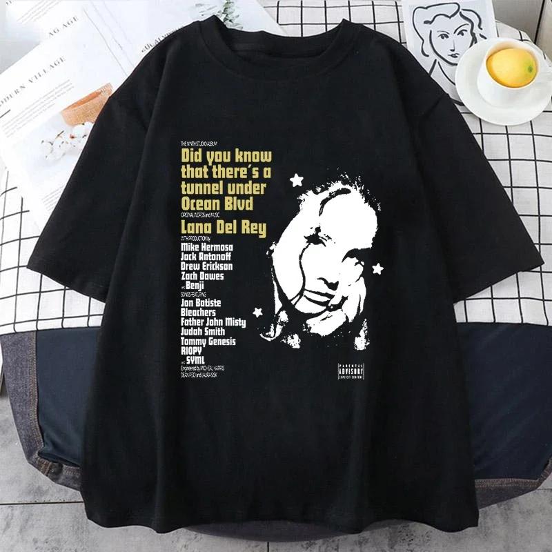 Famous Singer Lana Del Rey Fans TShirts Fashion Ultraviolence Music Album Tees Vintage Hip Hop Streetwear Casual Short Sleeve
