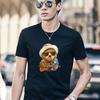 Funny Cartoon Bear Summer Men T Shirt High Quality Short Sleeve Cotton Unisex Birthday Gift Lover T-shirts Streetwear Tees