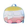 Kids Whimsical Shell Backpack In Bright Colors With Car Motif Ideal For School And Fun Everyday
