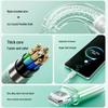 66W Ice Crystal Gradient Three-in-One Fast Charging Cable for Apple 16 & Huawei Type-C Phones