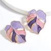 Trending Hollow Leaf Stud Earring Fashion Party Exaggerate Minimalist Earrings Jewelry For Woman Gifts New