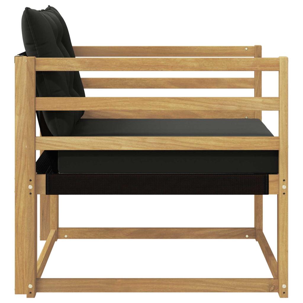 Outdoor Sofa Set Solid Acacia Wood and Textilene White