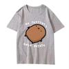 Cute Potato Pattern No Thoughts Only Potato Cartoon Printed Tshirt For Unisex Round Neck Top Short Sleeved Summer Casual Tshirt