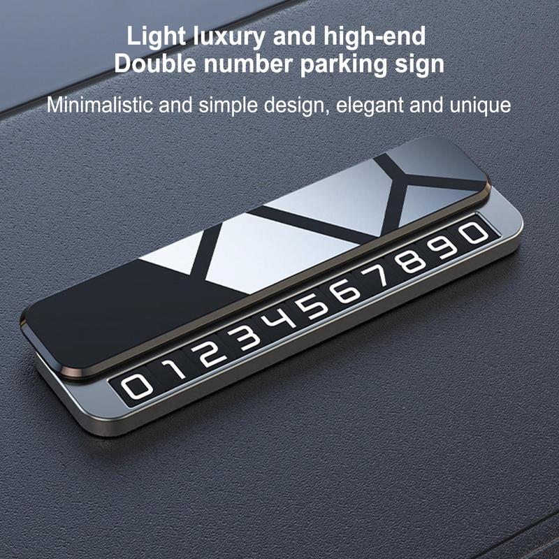 Universal Metal Car Temporary Parking Card Sliding Hiding Display Phone Number Plate Park Stop In Car-styling Auto Accessories