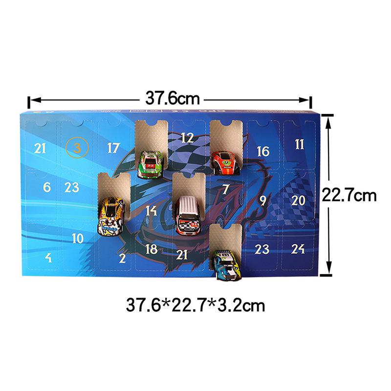 Christmas 24-day Countdown Blind Box Toy Various Styles Car for Children's Gift Digital Racing Car and Christmas Advent Calendar