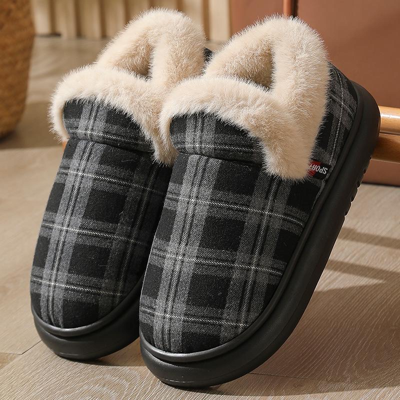 "Unisex Winter Outdoor Cotton Shoes with Velvet and Suede: Thick-Soled Indoor Warmth for Seniors"