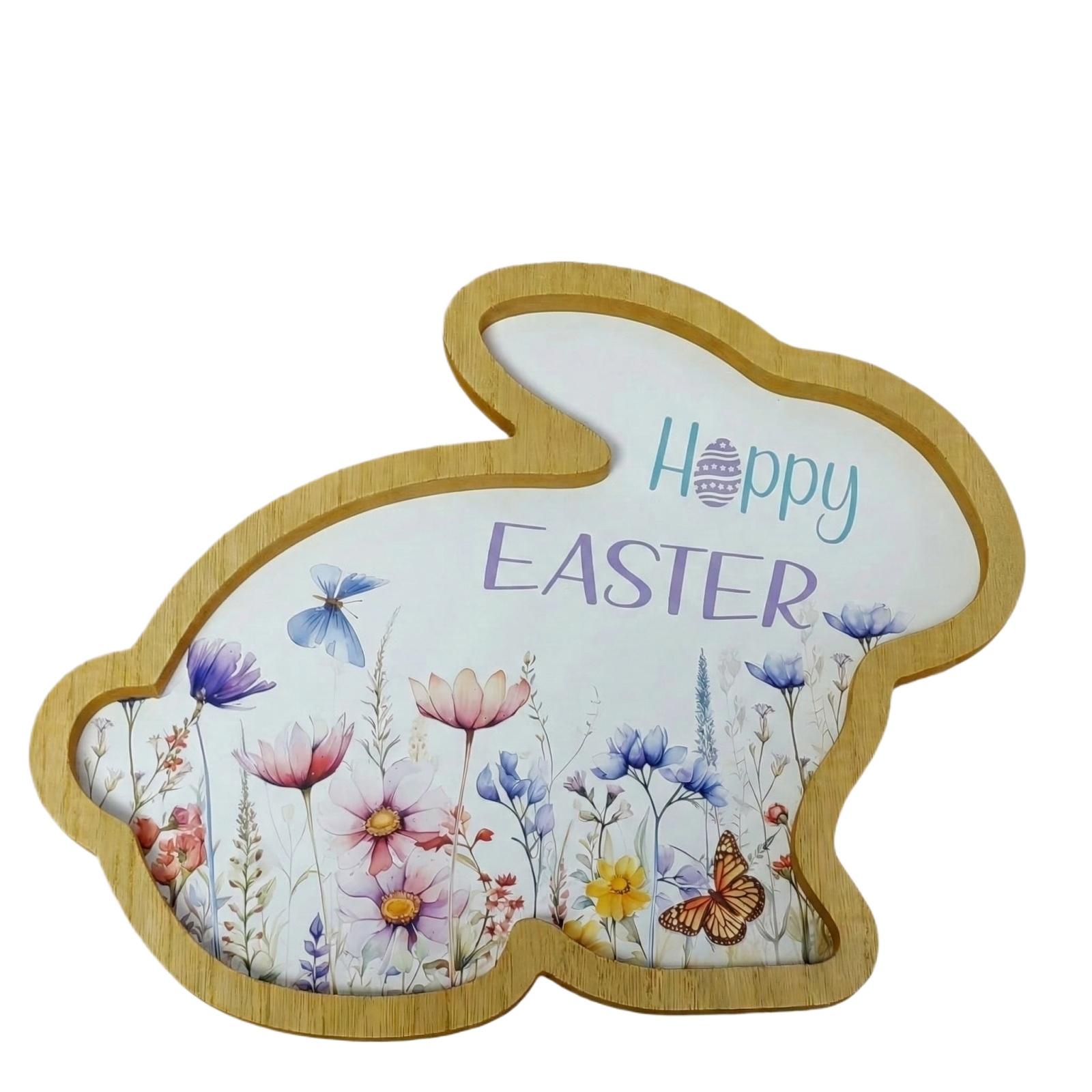 

Tray Wooden Crafts Easter Home Decor Pendant One Size