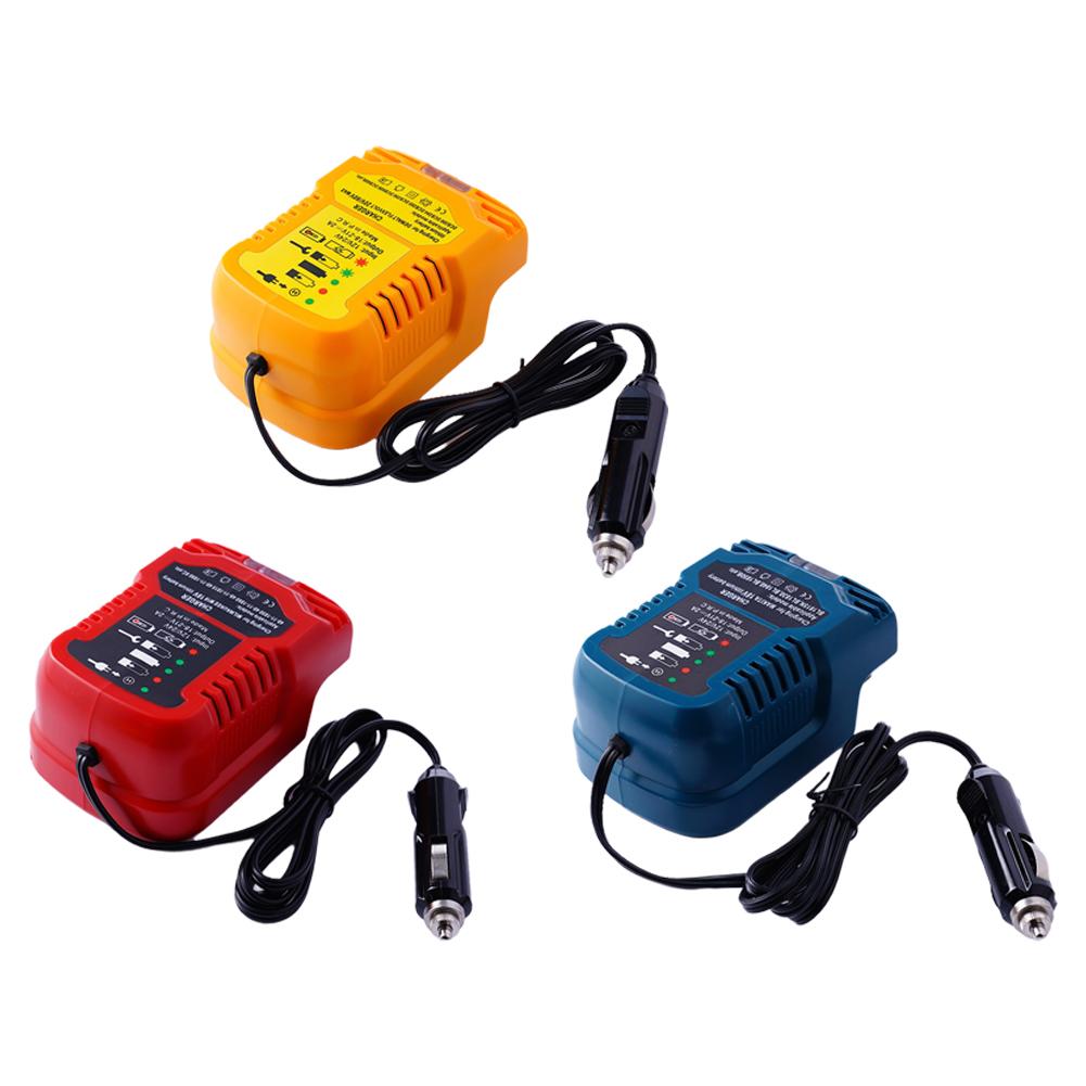 Vehicle Mini Charger for Makita/Dewalt/Milwaukee/Bosch 18V Lithium Battery Cigarette Lighter Plug Portable Charger Use on Car