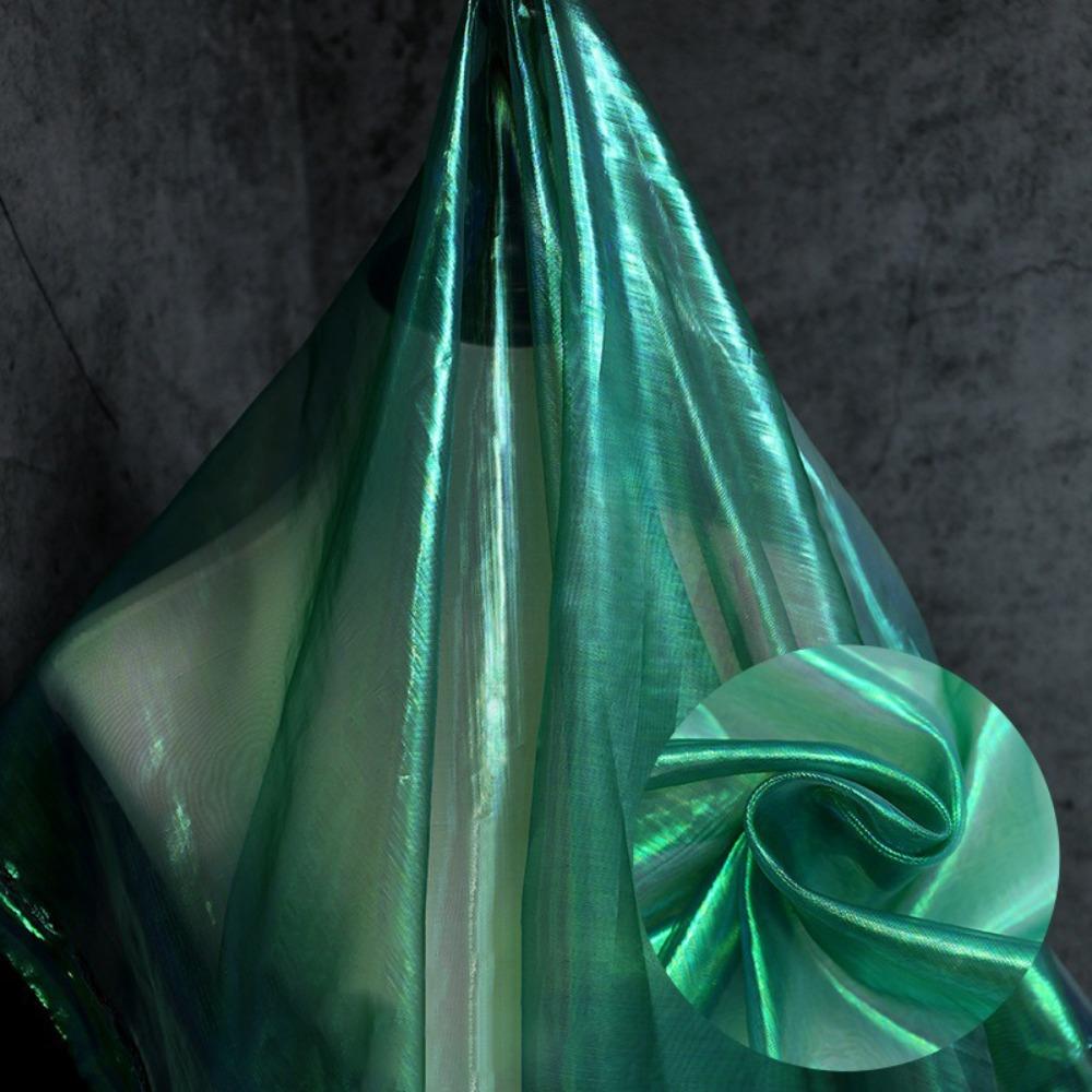 

Тонкие ткани органза Прозрачный декор Вуаль Материалы ручной работы Мягкая тюлевая ткань Дизайнерская темно-зеленого