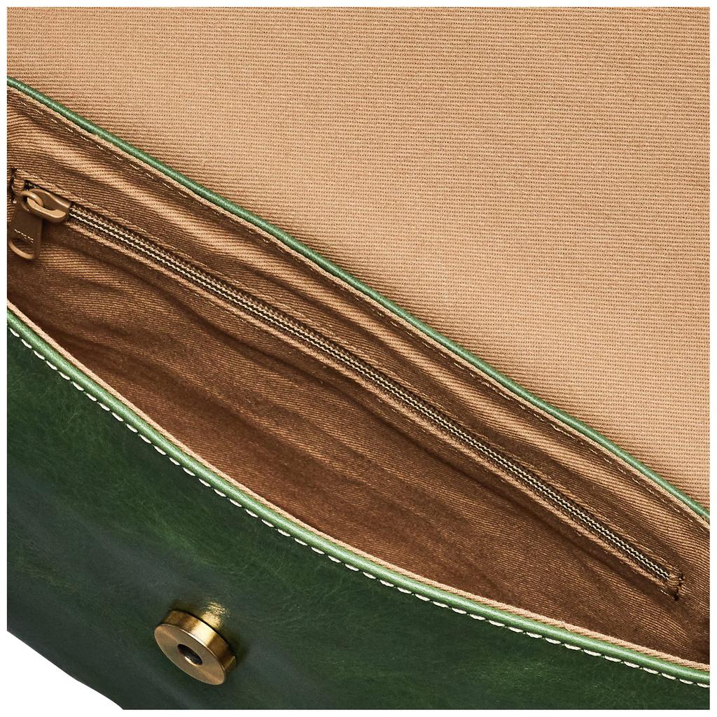 FES Women's Leather Shoulder Bag, 49269, Green (50), Free Size