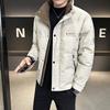 Men's Warm White Duck Down Jacket with Short Stand-Up Collar - Trendy Winter 2025 Arrival