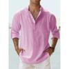 Cotton Linen Shirts for Men Casual Shirts Lightweight Long Sleeve Henley Beach Shirts Hawaiian T Shirts for Men Streetwear