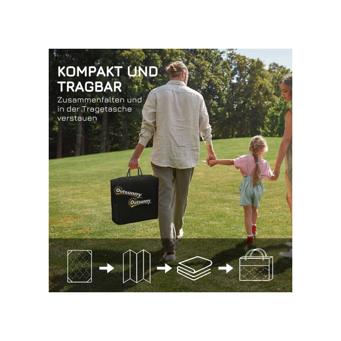 Tapis d'extérieur réversible Outsunny 182x274cm, imperméable, synthétique, bleu foncé et blanc