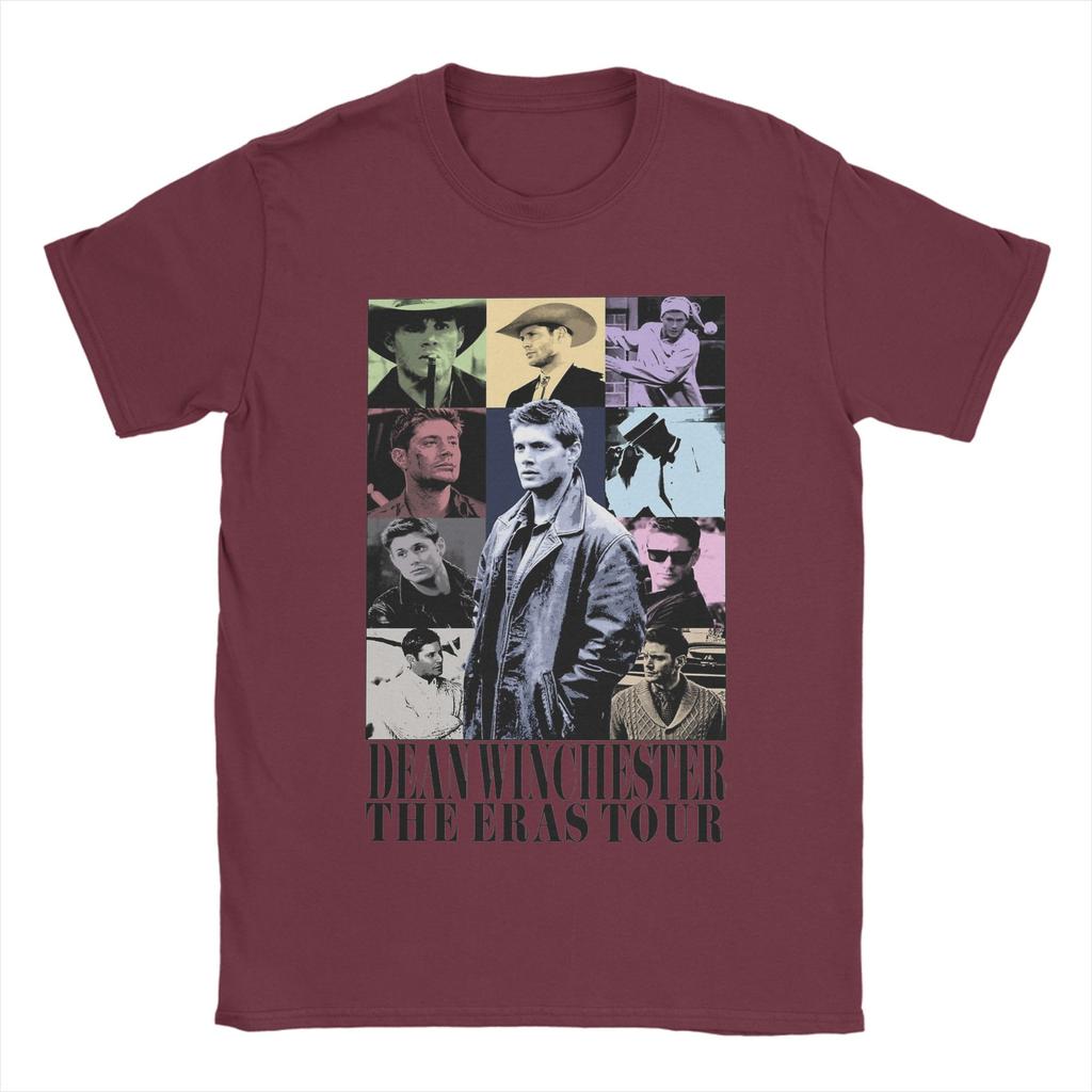 Vintage Dean Winchester Supernatural TShirt for Men Round Neck Pure Cotton T Shirts  Short Sleeve Tee Shirt Summer Tops