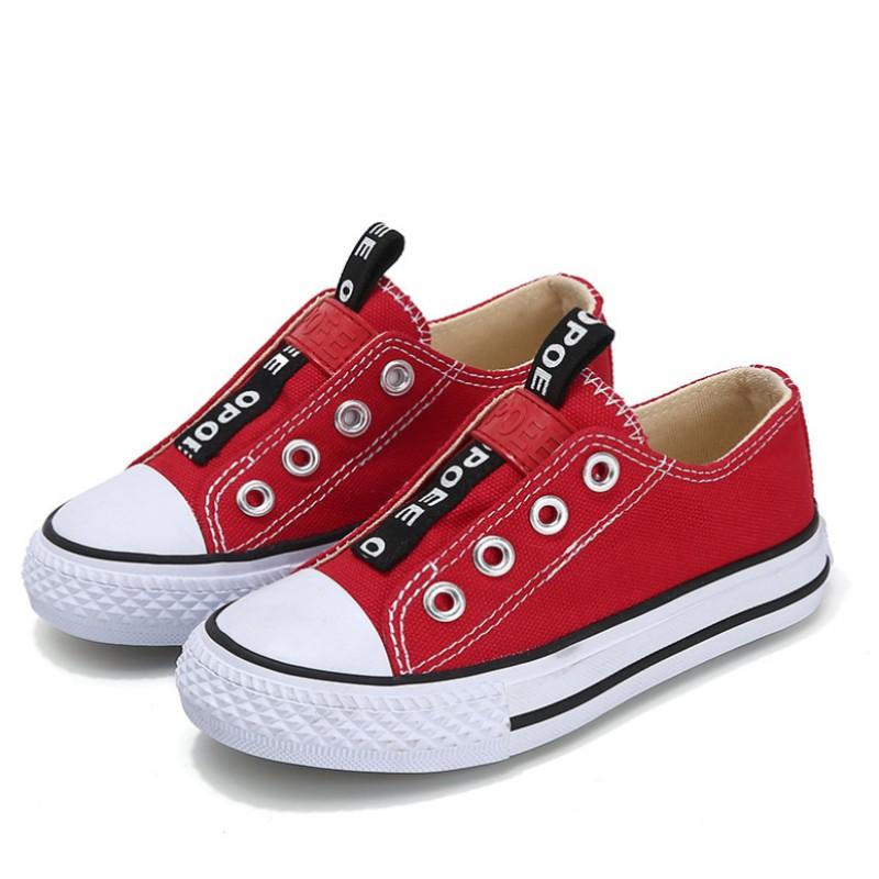 Children's Black Canvas Shoes Autumn New Style Classic Boys' Girls' Shoes Low Cut Elastic Casual Cloth Shoes Size 22-37