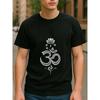 European Sizes Omm Symbol Lotus Pattern Print | Men'S Casual Short-Sleeved Crew Neck T-Shirt, Spring Release, Versatile for Fitness Training