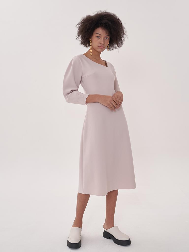 Bemon Signature V-Neck Dress_Ivory